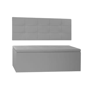 Kit Painel E Calçadeira Baú King 1,95m Roma Corano - Pallazio Cor Cinza