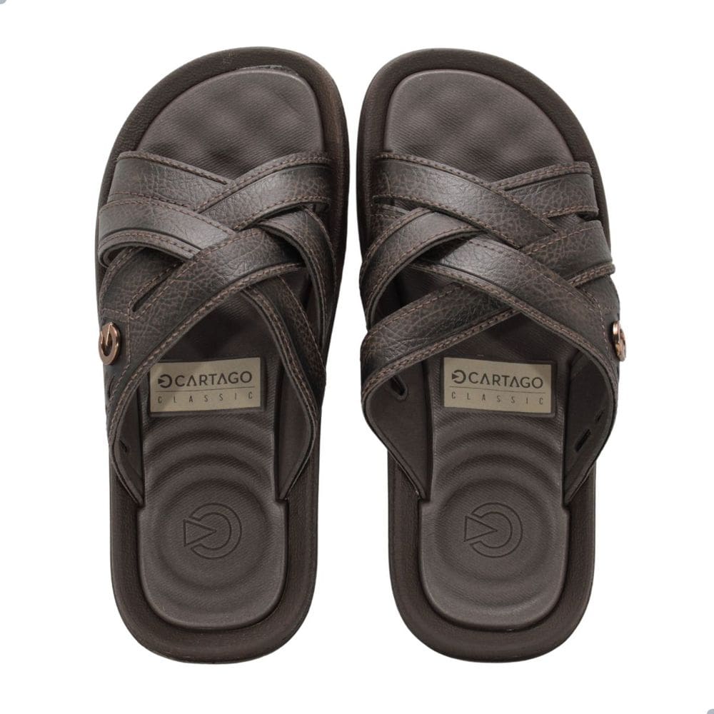Chinelo Masculino Slide Cartago Fiji Essencial Marrom