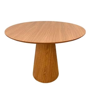 Mesa De Jantar Cone Redonda 150 Cm Base Madeira Freijó Tampo Freijó