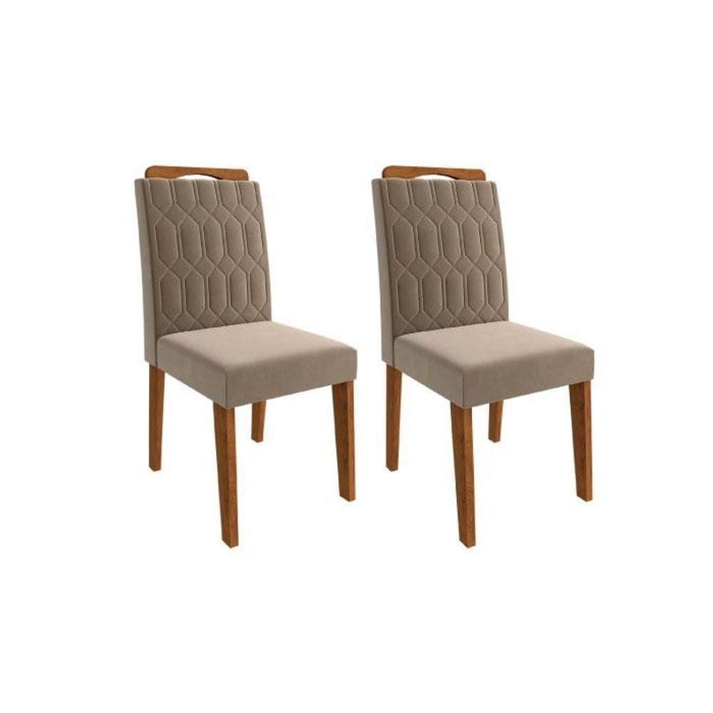Conjunto 2 Cadeiras De Jantar Mdf Paola Cimol Nature/joli Nature/joli
