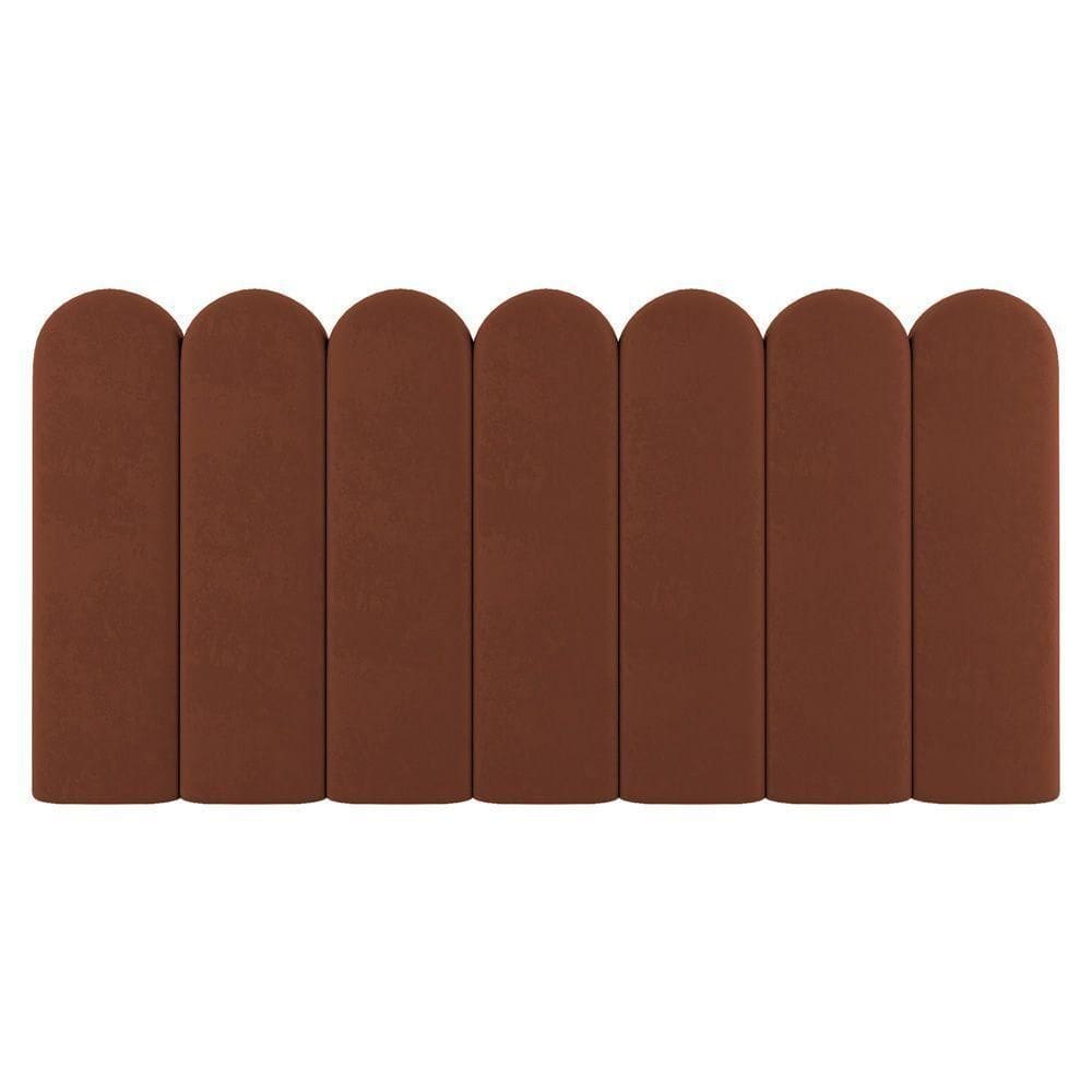 Painel Cabeceira Cama Box Casal Queen Size Lana 160cm Suede Terracota - Abmaza