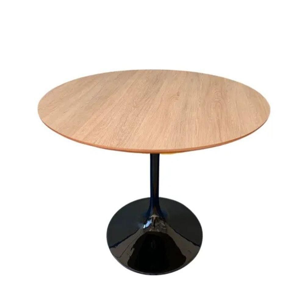 Mesa De Jantar Tulipa Saarinen Redonda 130 Cm Tampo Jade Cores Preto