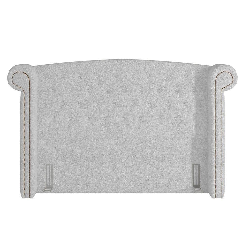 Cabeceira Cama Box Casal 140cm Provença P02 Bouclé Branco - Mpozenato