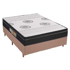 Cama Box Casal: Colchão Espuma Polar D28/EP Orthoface + Base CRC Rústico Clean(138x188)