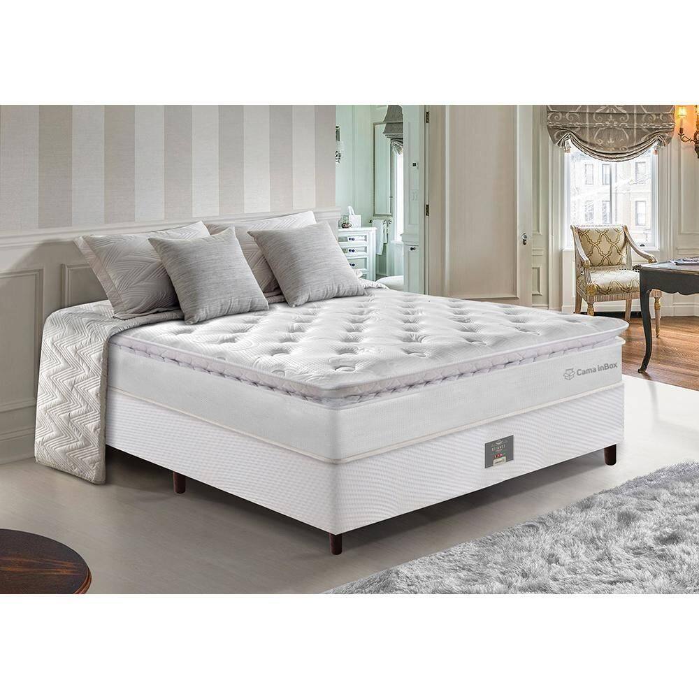 Cama Box Casal Colchão + Box 138x188 Molas Ensacadas Cama Inbox Confort Snow