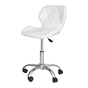 Cadeira Office Eiffel Slim Com Estofado De Couro Sintético Branca