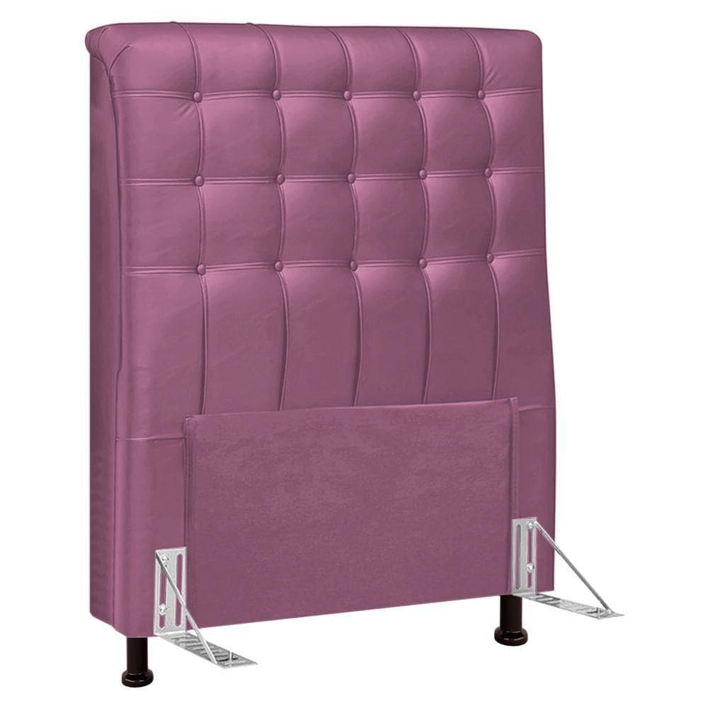 Cabeceira Cama Box Solteiro Ciara 90cm Botonê Com Frame Suede Rosa