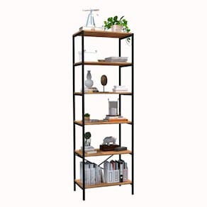 Estante Livreiro Multiuso Trento Estilo Industrial 180Cm Com 6 Prateleiras Demolição - Abmaza