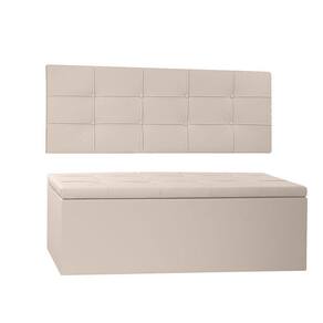 Kit Painel E Calçadeira Baú King 1,95m Roma Corano - Pallazio Cor Bege