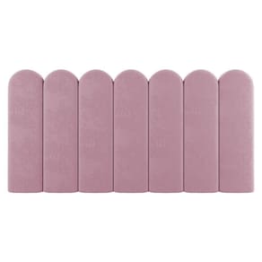 Painel Cabeceira Cama Box Solteiro Lana 90cm Suede Rosê - Abmaza