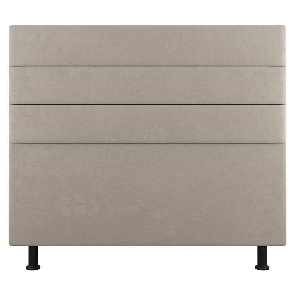 Cabeceira Cama Box Casal King Size Malik 195cm Suede Bege - Abmaza