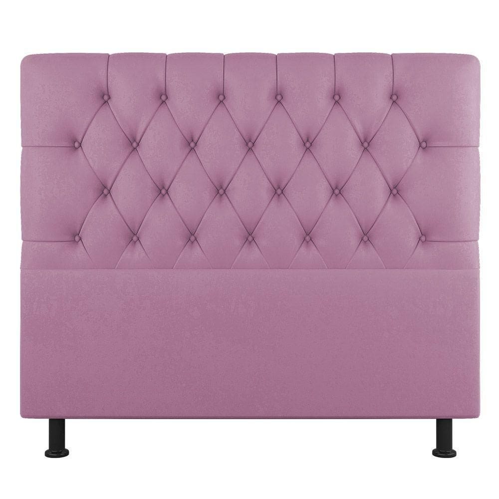 Cabeceira Cama Box Casal King Size Nice 195cm Suede Rosa - Abmaza