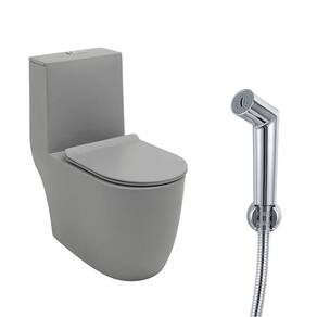Vaso Sanitário Monobloco Amazonita e Ducha Higiênica para Banheiro Apa - Cinza e Prata
