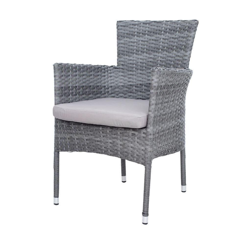Poltrona Em Rattan Davos Na Cor Cinza Para área Externa - Waw Design