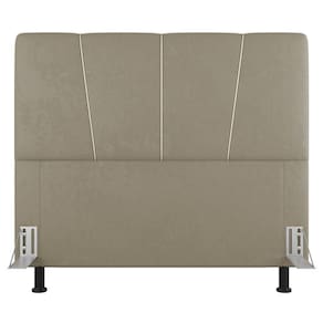Cabeceira Cama Box Casal Queen Size Amber 160cm Estofada Suede Bege - Abmaza
