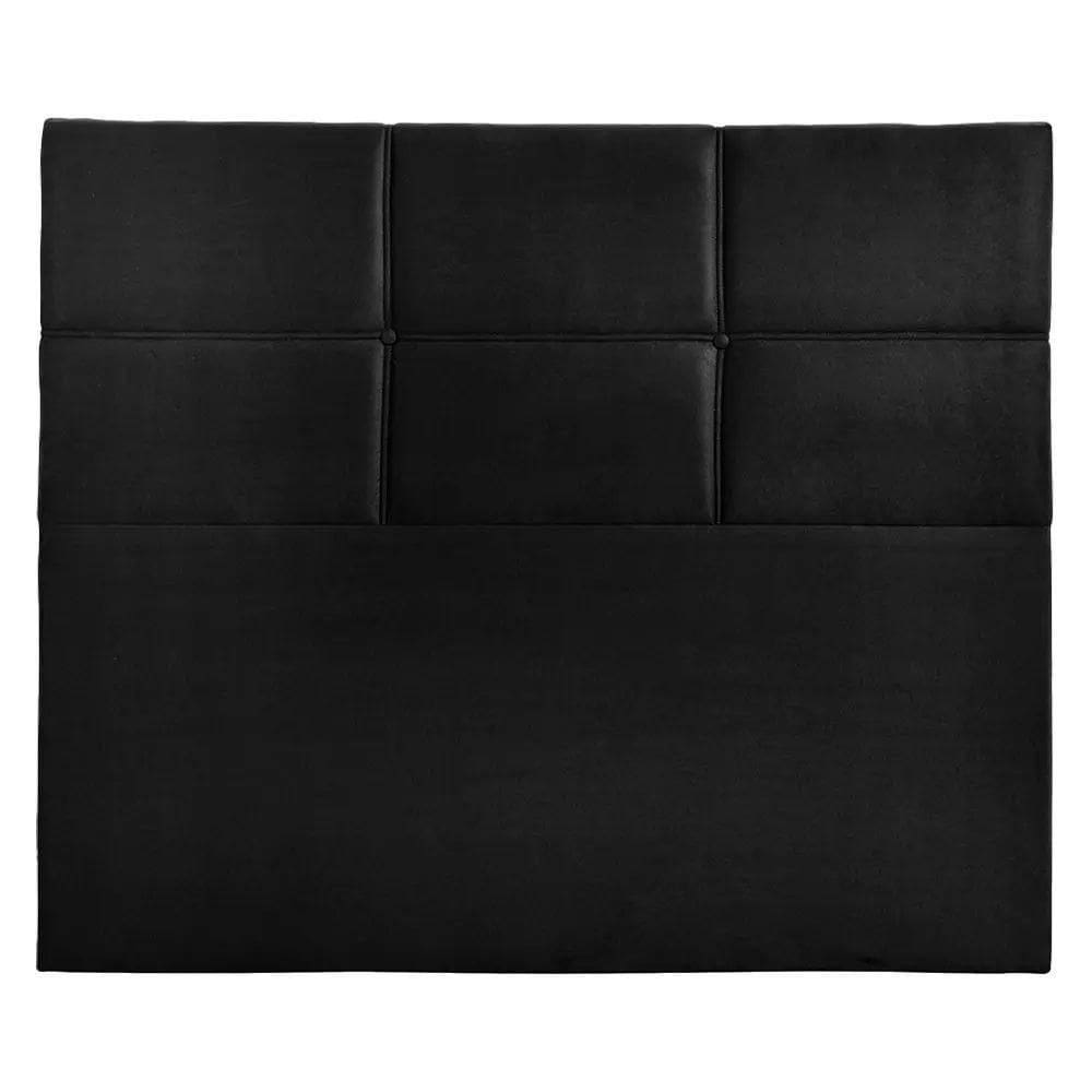 Cabeceira Milena 160cm Estofada Sintético Shop Da Cabeceira Preto