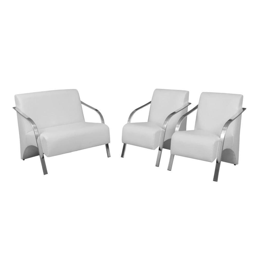 Conjunto Vênus 2 Poltronas Braço Alumínio Dsalla Tecido Sintético (courino)