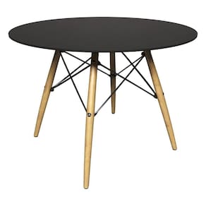 Mesa De Jantar 4 Lugares Redonda 120cm Tampo Mdf Pés Eiffel Paris R02 Preto - Mpozenato