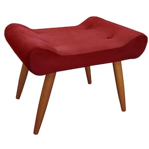 Puff Decorativo Lara Veludo - Star Confort Vermelho