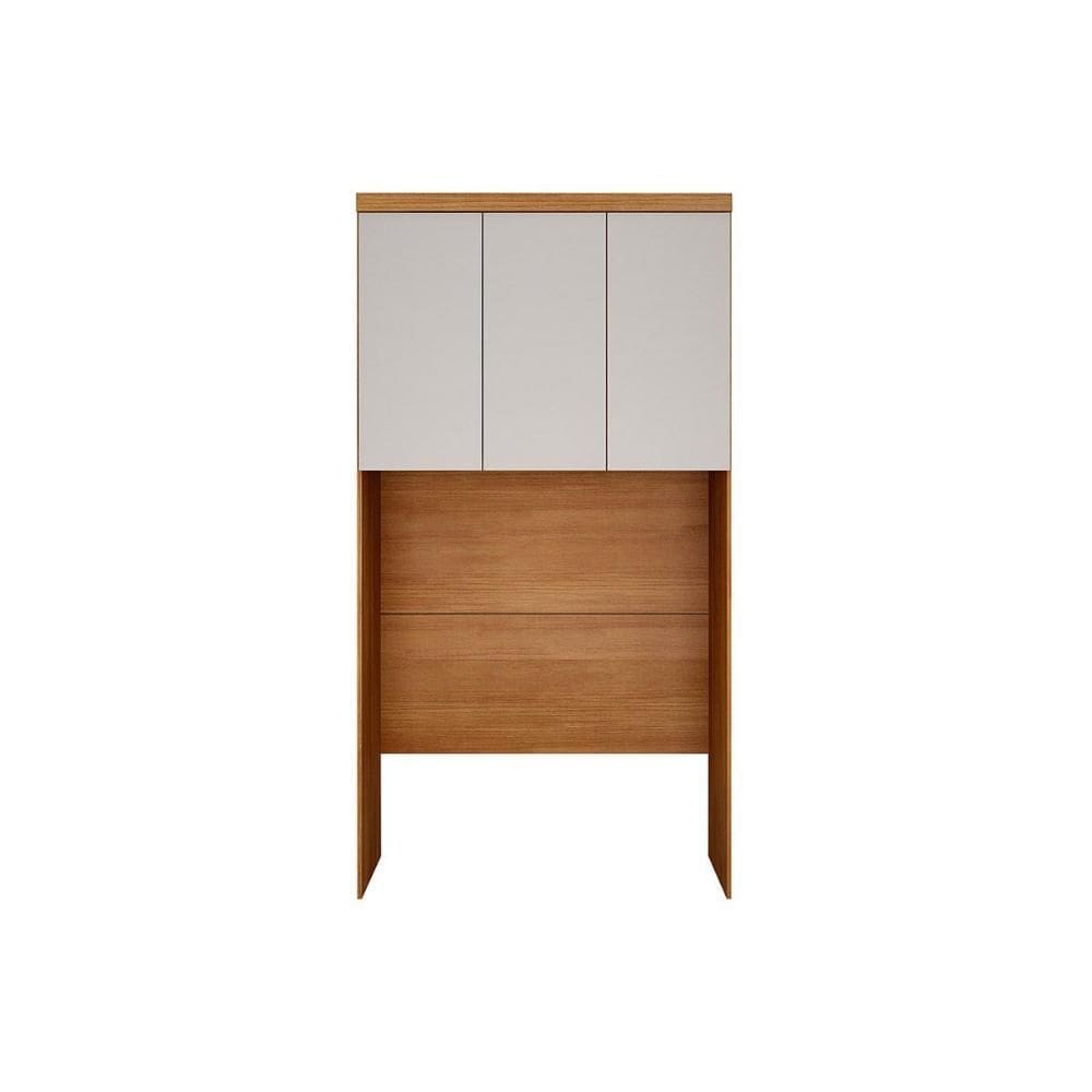 Modulado de Quarto Armário Ponte Aéreo Solteiro Rizon c/ 3 Portas Freijo Cumaru c/ Fendi - Novo Horizonte