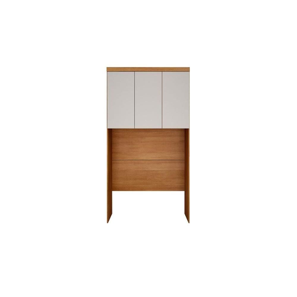 Modulado de Quarto Armário Ponte Aéreo Solteiro Rizon c/ 3 Portas Freijo Cumaru c/ Fendi - Novo Horizonte