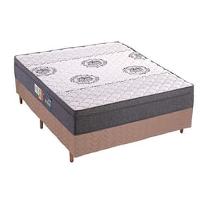 Cama Box Casal: Colchão Espuma D45 Polar Pérola Fort Clean + Base CRC Rústico Clean(138x188)