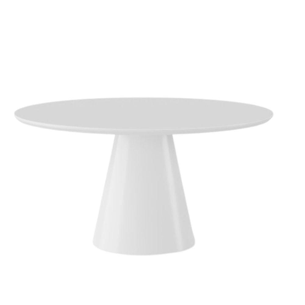 Mesa De Jantar Cone Redonda 80 Cm Laqueada Cores Branco