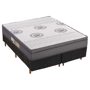 Cama Box Queen: Colchão Ortopédico Polar D28/EP Orthopremium + Base CRC Rústico Black(158x198)