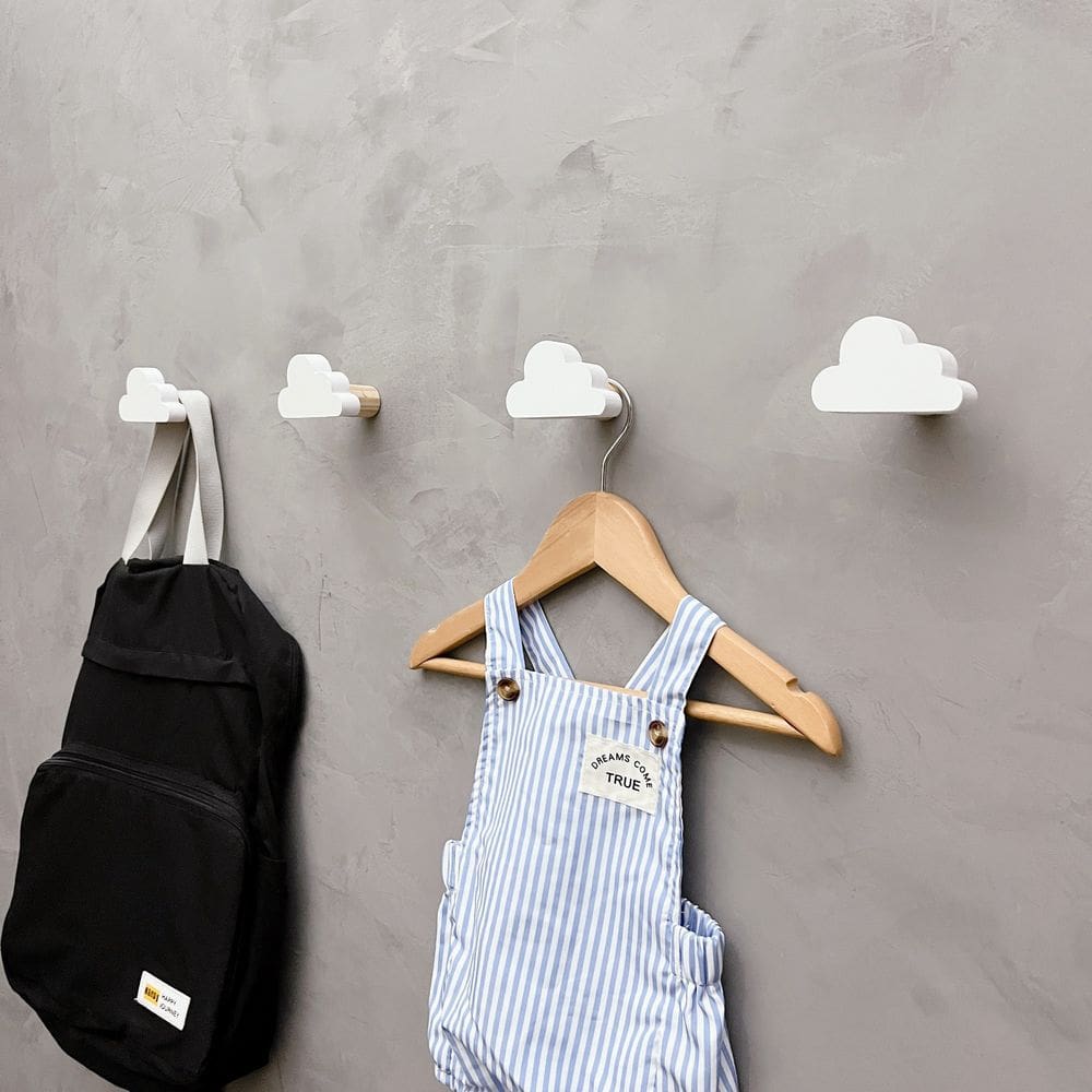 4 Ganchos de parede infantil decoração bebê nuvem 4Nubb15