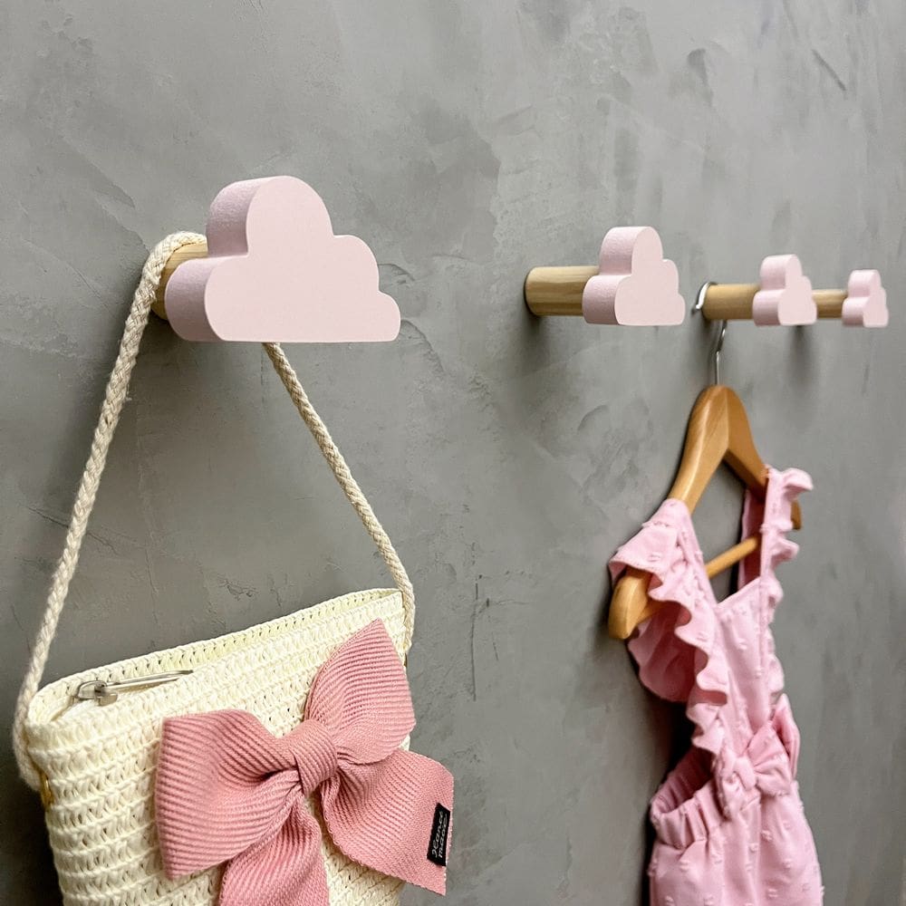 4 Ganchos de parede infantil decoração bebê nuvem 4Nubb15