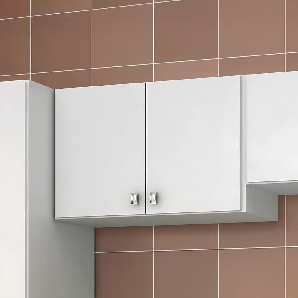 Armário Aéreo para Cozinha com 2 Portas 63x45cm Branco Tecno Mobili