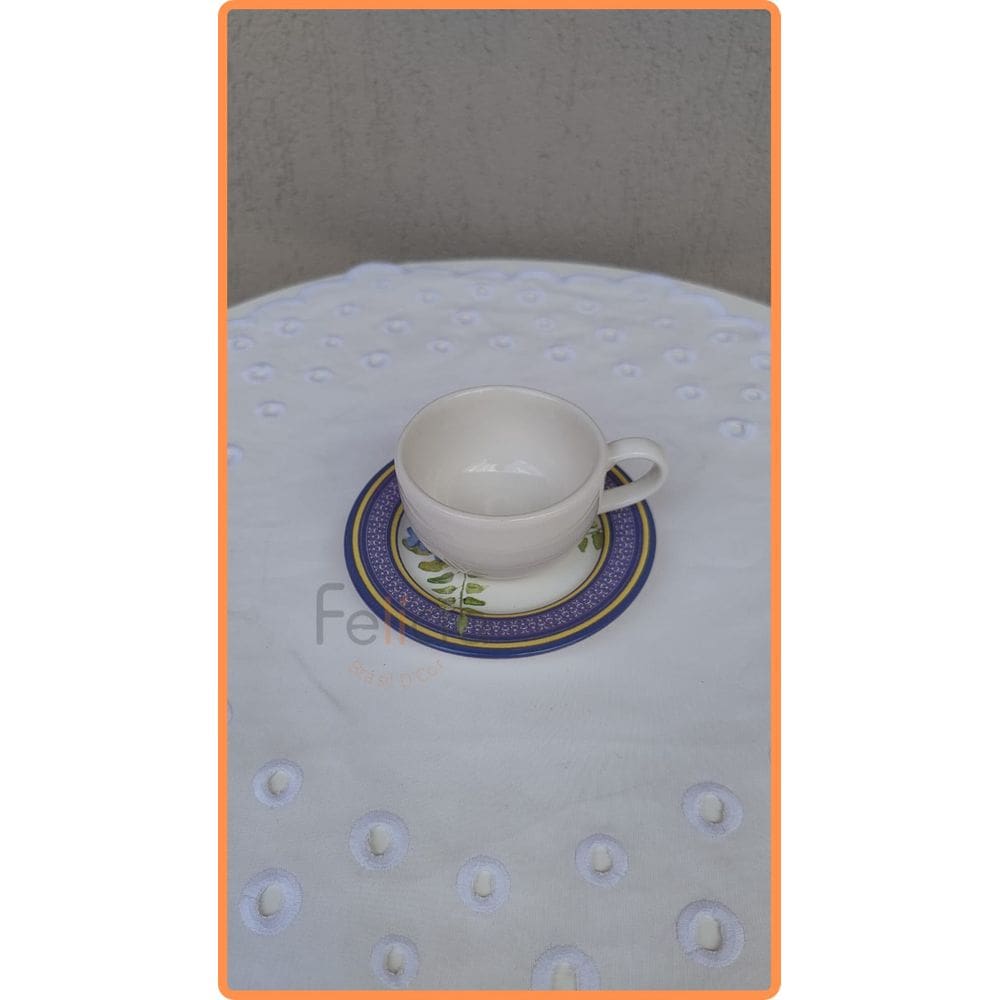 Jogo 6 Xícaras de Café branca com Pires Gramado 80 ml - Alleanza