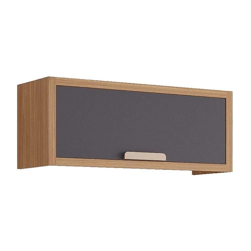 Armário Aéreo Cozinha Modulado Eloise Geladeira C-1 Porta Riscada 80 Cm Freijo-titanium Mgm