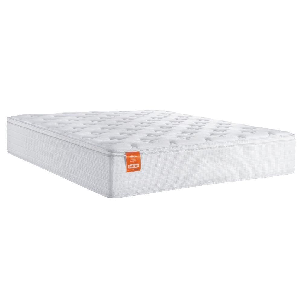 Colchão Casal Queen Molas Ensacadas Real Pillow Top 158x198x27cm Branco Inducol Até 130kg P Pessoa