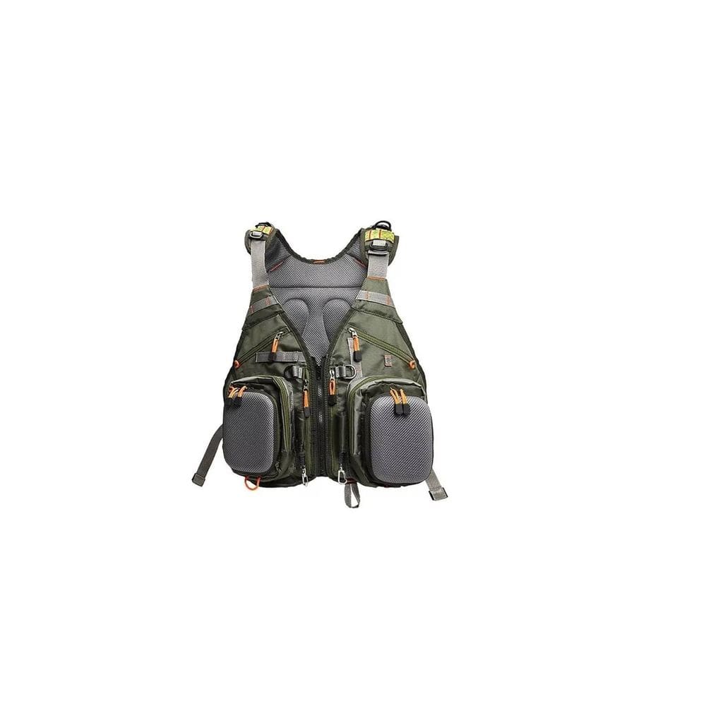Colete de caça ou pesca com mochila e colete salva-vidas