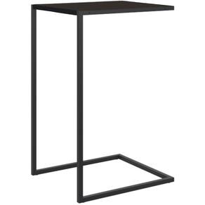 Mesa Lateral Retangular Artesano 64 Cm (altura) Em Mdp Preto Estrutura Metálica Em Aço Prato