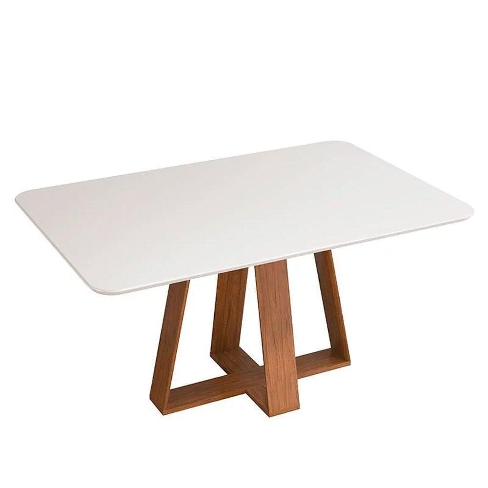 Mesa De Jantar Retangular 160Cm Kiara D04 Freijó/Off White - Mpozenato