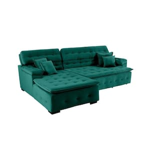 Sofá Retrátil E Reclinável Com Chaise Orlando 2.20x1.50m - Sofisticato-verde