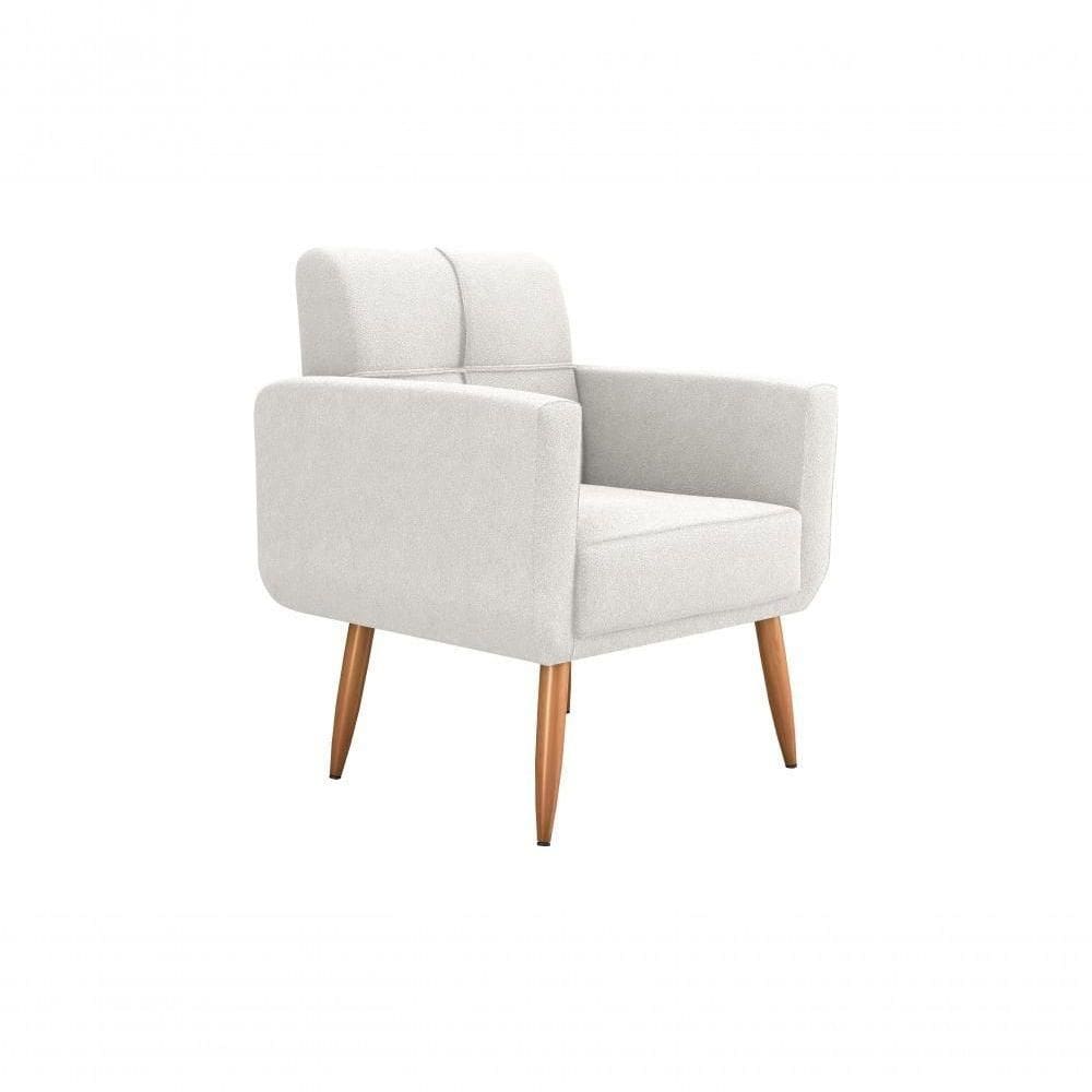 Poltrona Cadeira Decorativa Escritório Havana Matrix Bege