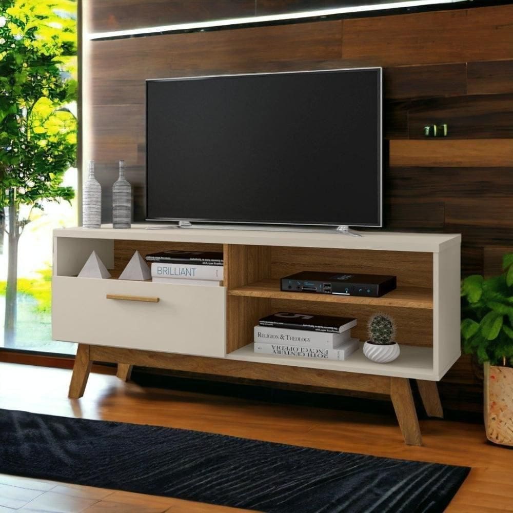 Rack Com Divisórias Paládio Off White e Cinamomo Bechara