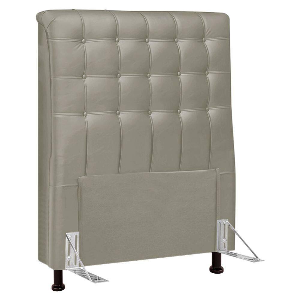 Cabeceira Cama Box Solteiro Ciara 90cm Botonê Com Frame Linho Bege