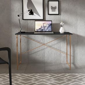 Escrivaninha Steel 90 Cm Estilo Industrial Com Pés Em Aço Cobre/preto Cobre/preto