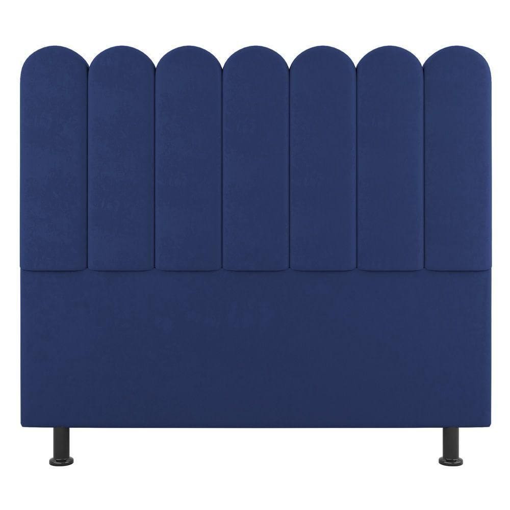 Cabeceira Cama Box Solteiro Lana 100cm Suede Azul - Abmaza