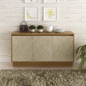 Buffet Aparador com 3 Portas160x86cm Natural Tecno Mobili