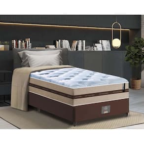 Conjunto Cama Box Solteiro (colchão + Box) De Molas Cama Inbox Smart Pró 88x188x60 Bege