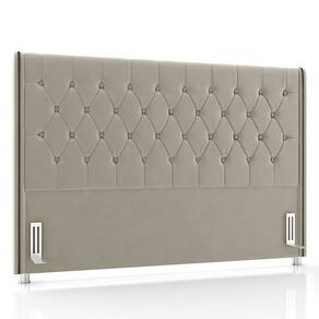 Cabeceira Cama Box Casal 140cm Florenza P02 Veludo Bege - Mpozenato