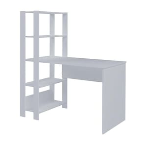 Mesa Escrivaninha Office Com Estante 3 Prateleiras Match Branco