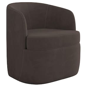 Poltrona Giratória Decorativa Para Sala Dandara K04 Veludo Marrom - Mpozenato