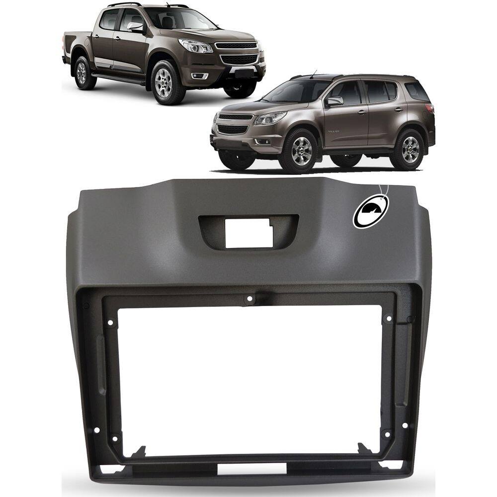 Moldura De Painel 2 Din 9" Polegadas Pickup S10 Trailblazer 2012 à 2016 - Cinza