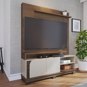 Home Theater 2 Portas Para Tv`s Até 65 Jurerê Amêndoa Off White Matte